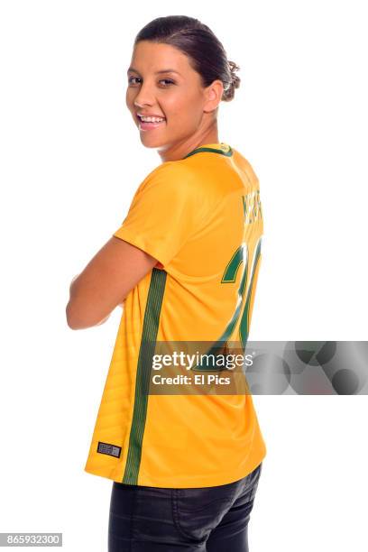 Australian soccer forward Samantha May "Sam" Kerr sits for a portrait session on October 5, 2017 in Sydney, Australia.