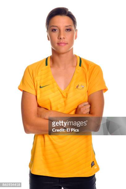 Australian soccer forward Samantha May "Sam" Kerr sits for a portrait session on October 5, 2017 in Sydney, Australia.