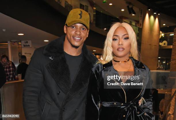 Anthony Yarde and Stefflon Don attend The KA & GRM Daily Rated Awards at The Roundhouse on October 24, 2017 in London, England.