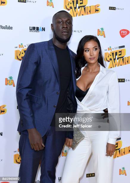 Stormzy and Maya Jama attend The Rated Awards at The Roundhouse on October 24, 2017 in London, England.