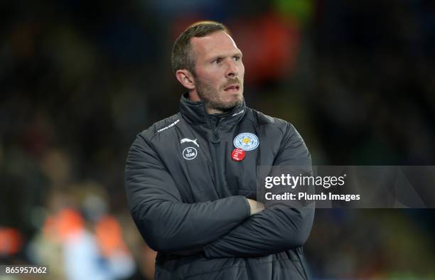 Caretaker manager Michael Appleton of Leicester City during the Carabao Cup fourth round match between Leicester City and Leeds United at The King...