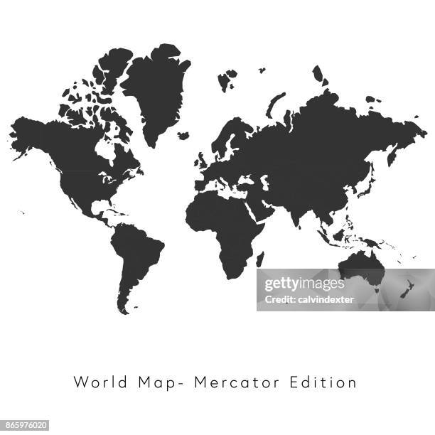 world map mercator edition - world map simple stock illustrations