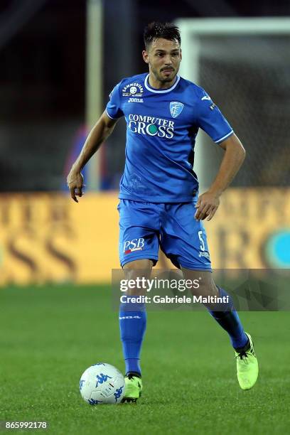 Frederic Veseli of Empoli FC in action during the Serie B match between Empoli FC and Pescara Calcio on October 24, 2017 in Empoli, Italy.