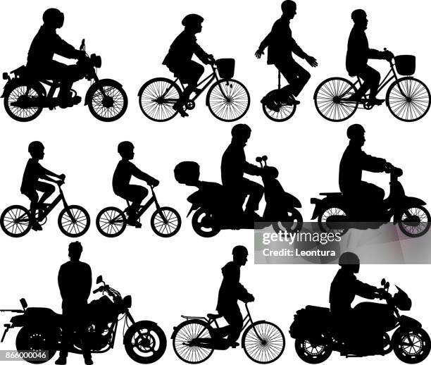 bikes - motorbike riding stock illustrations