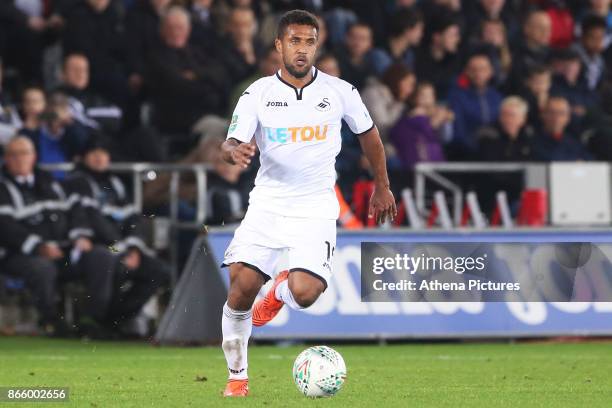 Wayne Routledge of Swansea City during the Carabao Cup Fourth Round match between Swansea City and Manchester United at the Liberty Stadium on...