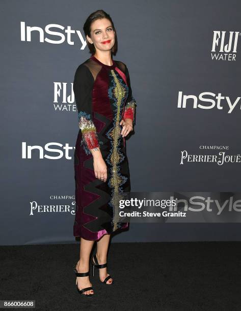 Lauren Cohan arrive at the 3rd Annual InStyle Awards at The Getty Center on October 23, 2017 in Los Angeles, California.