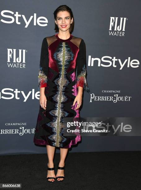 Lauren Cohan arrive at the 3rd Annual InStyle Awards at The Getty Center on October 23, 2017 in Los Angeles, California.