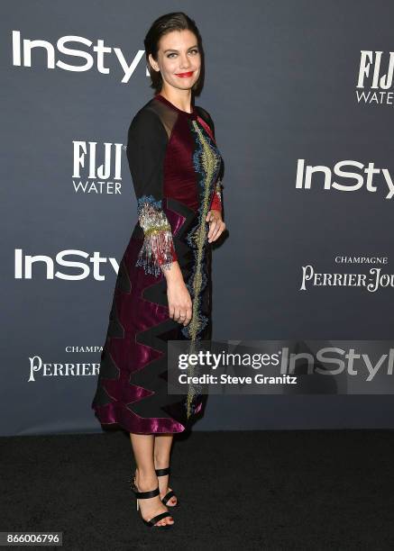 Lauren Cohan arrive at the 3rd Annual InStyle Awards at The Getty Center on October 23, 2017 in Los Angeles, California.