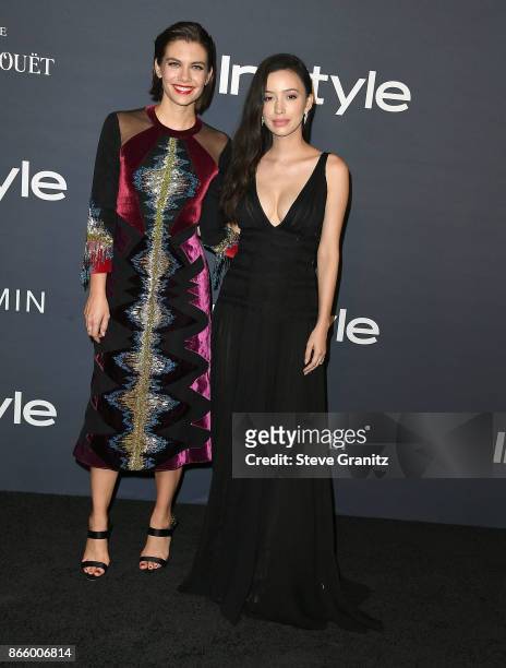 Lauren Cohan, Christian Serratos arrive at the 3rd Annual InStyle Awards at The Getty Center on October 23, 2017 in Los Angeles, California.