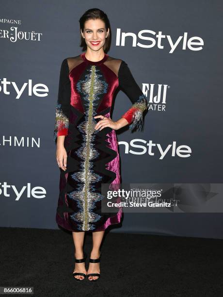 Lauren Cohan arrive at the 3rd Annual InStyle Awards at The Getty Center on October 23, 2017 in Los Angeles, California.