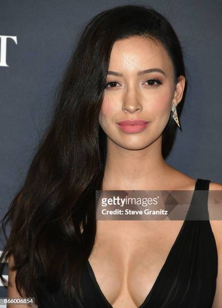 Christian Serratos arrive at the 3rd Annual InStyle Awards at The Getty Center on October 23, 2017 in Los Angeles, California.