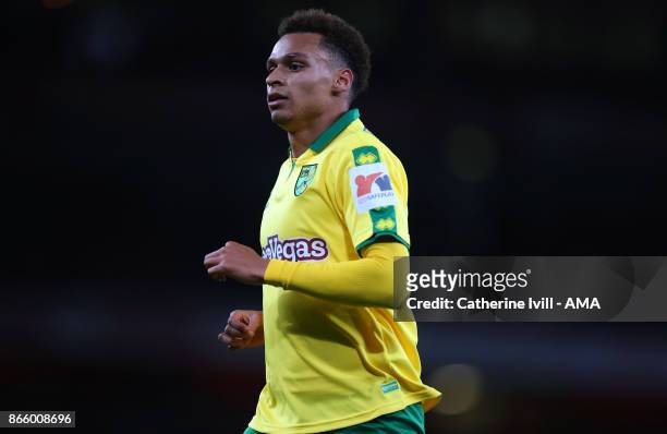 Josh Murphy of Norwich City during the Carabao Cup Fourth Round match between Arsenal and Norwich City at Emirates Stadium on October 24, 2017 in...