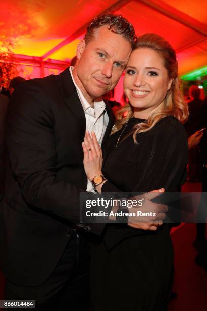 Caroline Frier and her husband Dirk Borchardt attend the after show reception during the 21st Annual German Comedy Awards on October 24, 2017 in...