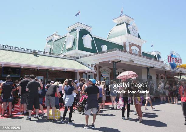 Visitors can be seen in this general view at Dreamworld on October 25, 2017 in Gold Coast, Australia. Four people were killed following an accident...