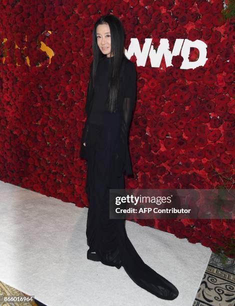Fashion designer Vera Wang attends the 2017 WWD Honors at the Pierre Hotel on October 24, 2017 in New York City. / AFP PHOTO / ANGELA WEISS