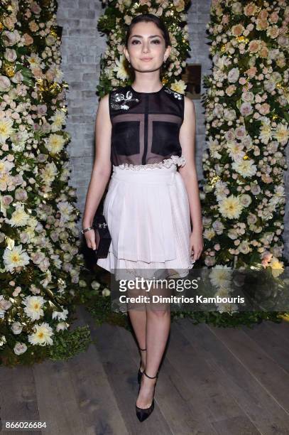 Actress Emily Robinson, wearing John Hardy jewelry, attends John Hardy And Vanity Fair Celebrate Legends at Le Coucou on October 24, 2017 in New York...