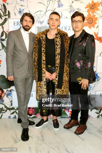 Mikey Goldsworthy, Olly Alexander, and Emre Turkmen of Years & Years attend the ERDEM X H&M Exclusive Event at H&M Flagship Fifth Avenue Store on...