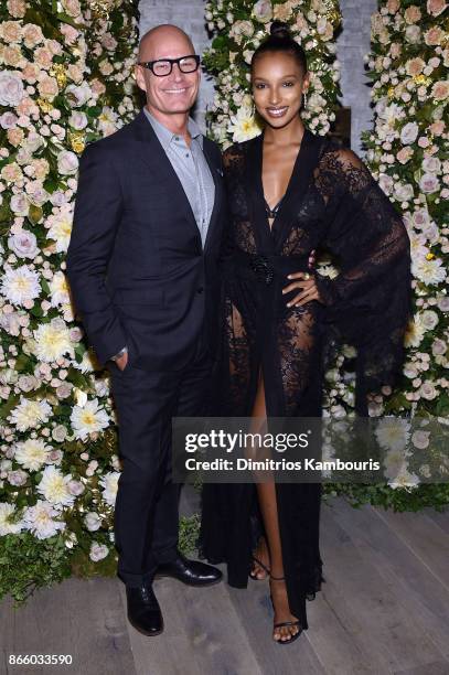 John Hardy CEO Robert Hanson and model Jasmine Tookes attend John Hardy And Vanity Fair Celebrate Legends at Le Coucou on October 24, 2017 in New...