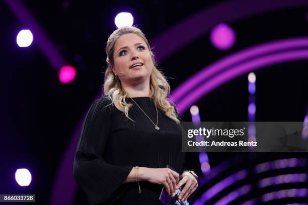 Caroline Frier performs on stage during the 21st Annual German Comedy Awards on October 24, 2017 in Cologne, Germany