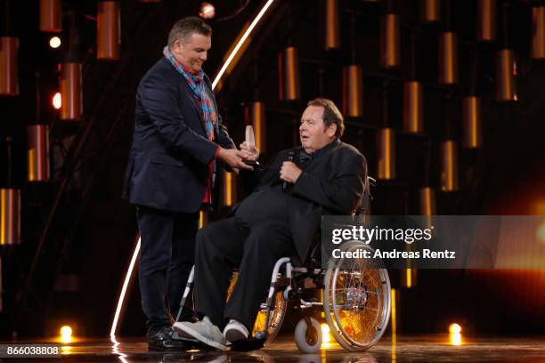 Ottfried Fischer receives the Honorary Award by Hape Kerkeling during the 21st Annual German Comedy Awards on October 24, 2017 in Cologne, Germany