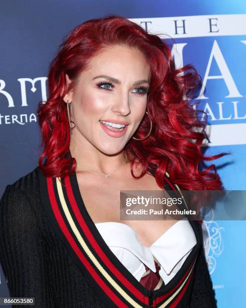 Dancer / TV Personality Sharna Burgess attends the 2017 Maxim Halloween party at Los Angeles Center Studios on October 21, 2017 in Los Angeles,...