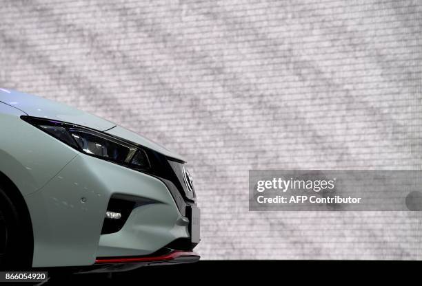 Nissan Leaf NISMO Concept vehicle is on display at the Tokyo Motor Show in Tokyo on October 25, 2017. The motor show which started October 25 will...