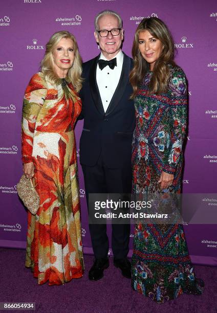 Princess Yasmin Aga Khan, Tim Gunn and Nina Garcia attend the 34th annual Alzheimer's Association Rita Hayworth gala at Cipriani 42nd Street on...