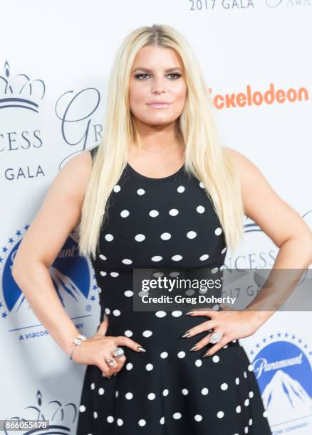 Jessica Simpson arrives at the 2017 Princess Grace Awards Gala Kick Off Event at Paramount Pictures on October 24, 2017 in Los Angeles, California.