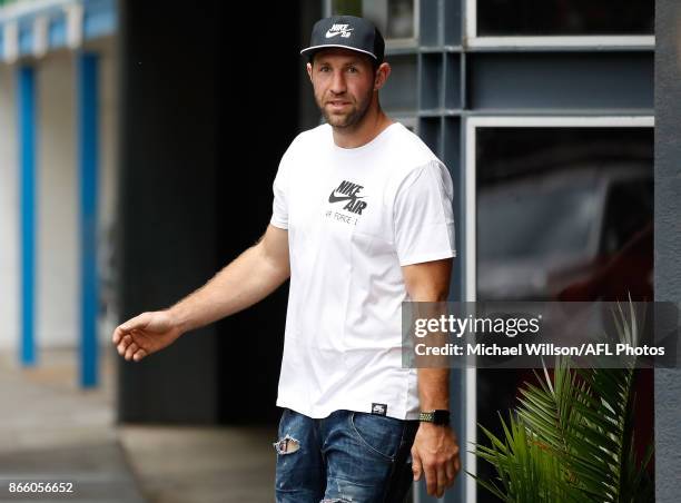 Travis Cloke is seen after announcing his retirement at Nike on October 25, 2017 in Melbourne, Australia.