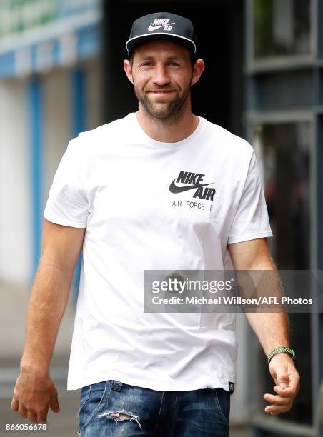 Travis Cloke is seen after announcing his retirement at Nike on October 25, 2017 in Melbourne, Australia.