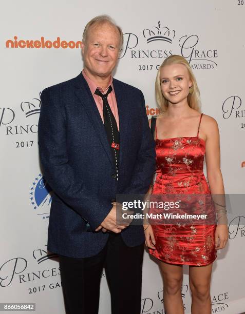 Bill Fagerbakke and Carson Fagerbakke attend the 2017 Princess Grace Awards Gala Kick Off Event with a special tribute to Stephen Hillenberg at...