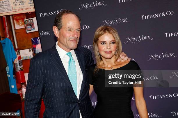 Eliot Spitzer and Roxana Girand attend New York Magazine's 50th Anniversary Celebration at Katz's Delicatessen on October 24, 2017 in New York City.