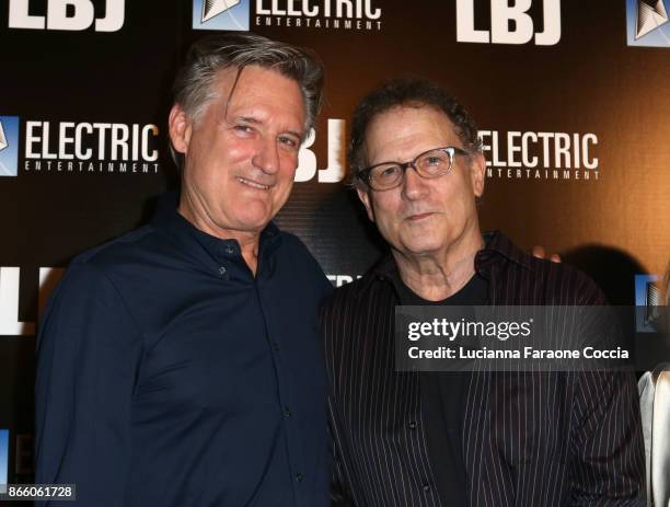 Actors Bill Pullman and Albert Brooks attend the premiere of Electric Entertainment's "LBJ" at ArcLight Hollywood on October 24, 2017 in Hollywood,...