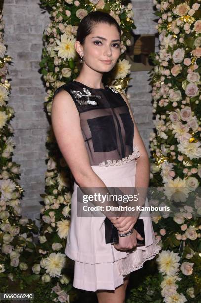 Actress Emily Robinson, wearing John Hardy jewelry, attends John Hardy And Vanity Fair Celebrate Legends at Le Coucou on October 24, 2017 in New York...