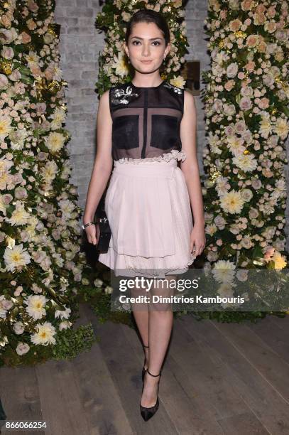 Actress Emily Robinson, wearing John Hardy jewelry, attends John Hardy And Vanity Fair Celebrate Legends at Le Coucou on October 24, 2017 in New York...