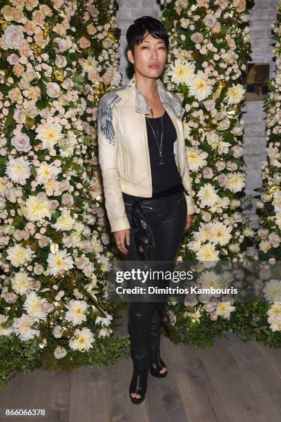 Sinegr Jihae, wearing John Hardy jewelry, attends John Hardy And Vanity Fair Celebrate Legends at Le Coucou on October 24, 2017 in New York City.