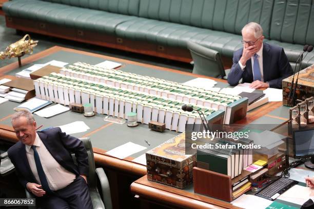 Leader of the Opposition Bill Shorten during House of Representatives question time at Parliament House on October 25, 2017 in Canberra, Australia....
