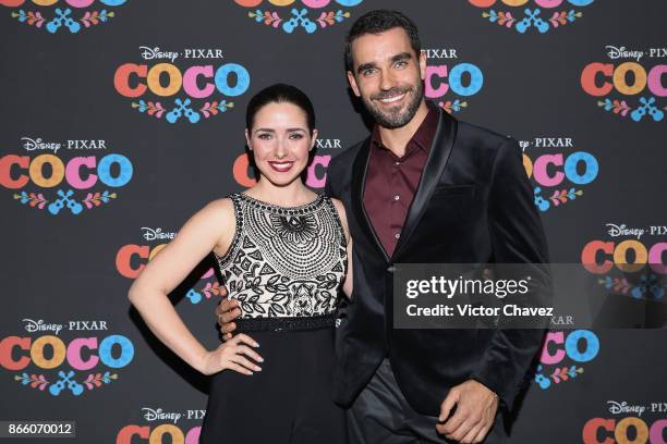 Ariadne Diaz and Marcus Ornelas attend the "Coco" Mexico City premiere at Palacio de Bellas Artes on October 24, 2017 in Mexico City, Mexico.
