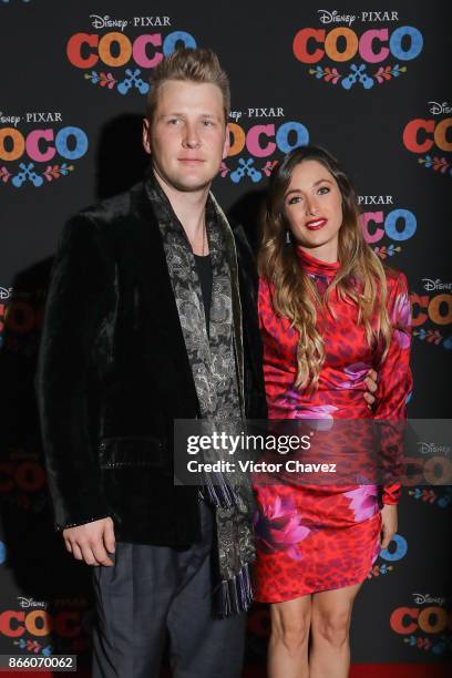 Alexander Acha and his wife Maria Rojo de la Vega attend the "Coco" Mexico City premiere at Palacio de Bellas Artes on October 24, 2017 in Mexico...