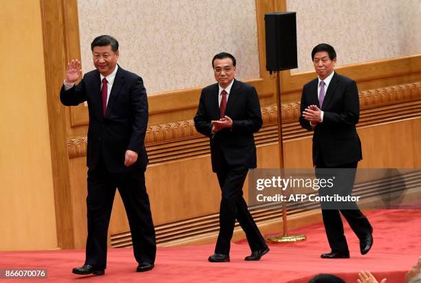 The Communist Party of China's new Politburo Standing Committee, the nation's top decision-making body Chinese President Xi Jinping, Premier Li...