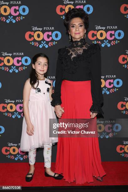 Ofelia Medina and guest attend the "Coco" Mexico City premiere at Palacio de Bellas Artes on October 24, 2017 in Mexico City, Mexico.