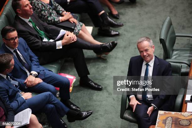 Leader of the Opposition Bill Shorten during House of Representatives question time at Parliament House on October 25, 2017 in Canberra, Australia....