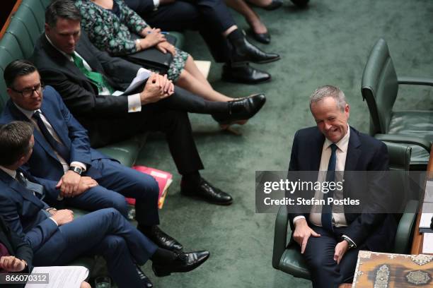 Leader of the Opposition Bill Shorten during House of Representatives question time at Parliament House on October 25, 2017 in Canberra, Australia....