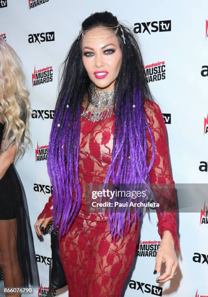 Carla Harvey of the Heavy Metal Band Butcher Babies attends the Loudwire Music Awards at The Novo by Microsoft on October 24, 2017 in Los Angeles,...