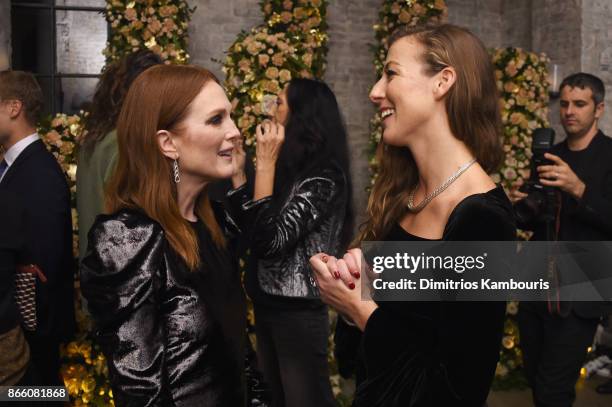 Actress Julianne Moore , wearing John Hardy jewelry, and John Hardy Creative Director Hollie Bonneville Barden, attend John Hardy And Vanity Fair...