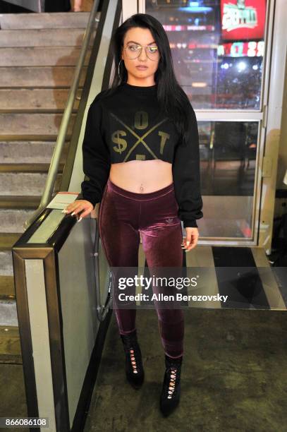 Actress Laci Kay attends a basketball game between the Los Angeles Clippers and the Utah Jazz at Staples Center on October 24, 2017 in Los Angeles,...