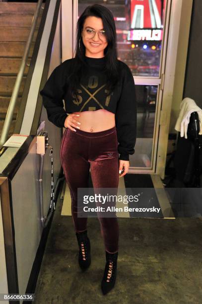 Actress Laci Kay attends a basketball game between the Los Angeles Clippers and the Utah Jazz at Staples Center on October 24, 2017 in Los Angeles,...