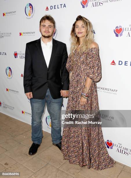 Prince Jackson and Paris Jackson attend The Elizabeth Taylor AIDS Foundation and mothers2mothers dinner at Ron Burkle's Green Acres Estate on October...