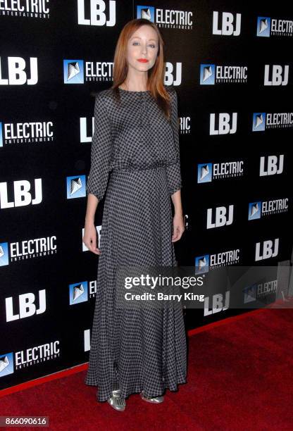 Actress Lindy Booth attends the premiere of Electric Entertainment's 'LBJ' at ArcLight Hollywood on October 24, 2017 in Hollywood, California.