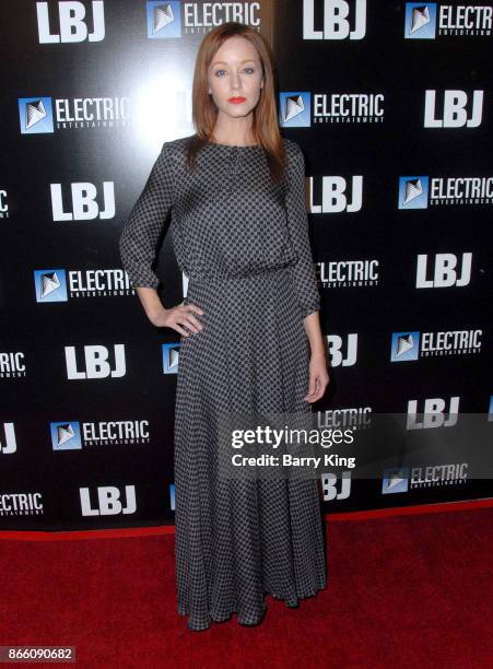 Actress Lindy Booth attends the premiere of Electric Entertainment's 'LBJ' at ArcLight Hollywood on October 24, 2017 in Hollywood, California.